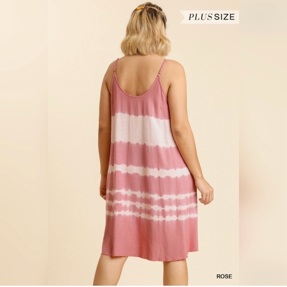 Umgee Boho Linen blend oversized midi dress - Picture 3 of 5